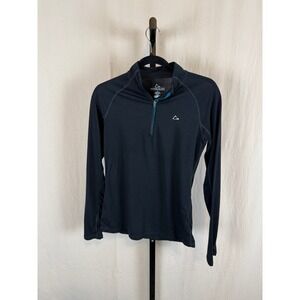 Paradox Merino Blend Quarter Zip Pullover Top Women's Size S Black DriRelease